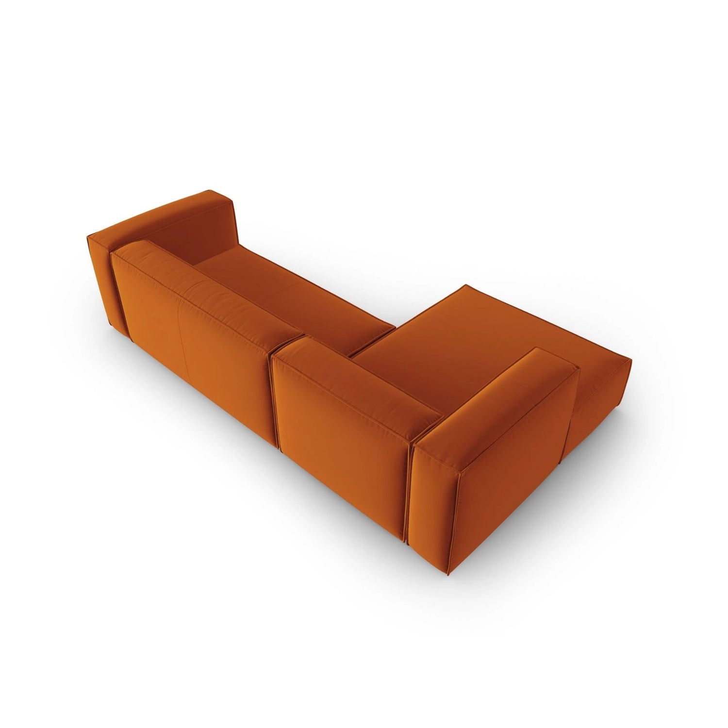 Mackay 4-Sitzer Ecksofa, Linke Seite, aus Samt in Terrakotta (Casino Terracota), 282x166x73 cm von Cosmopolitan Design – Bild 4