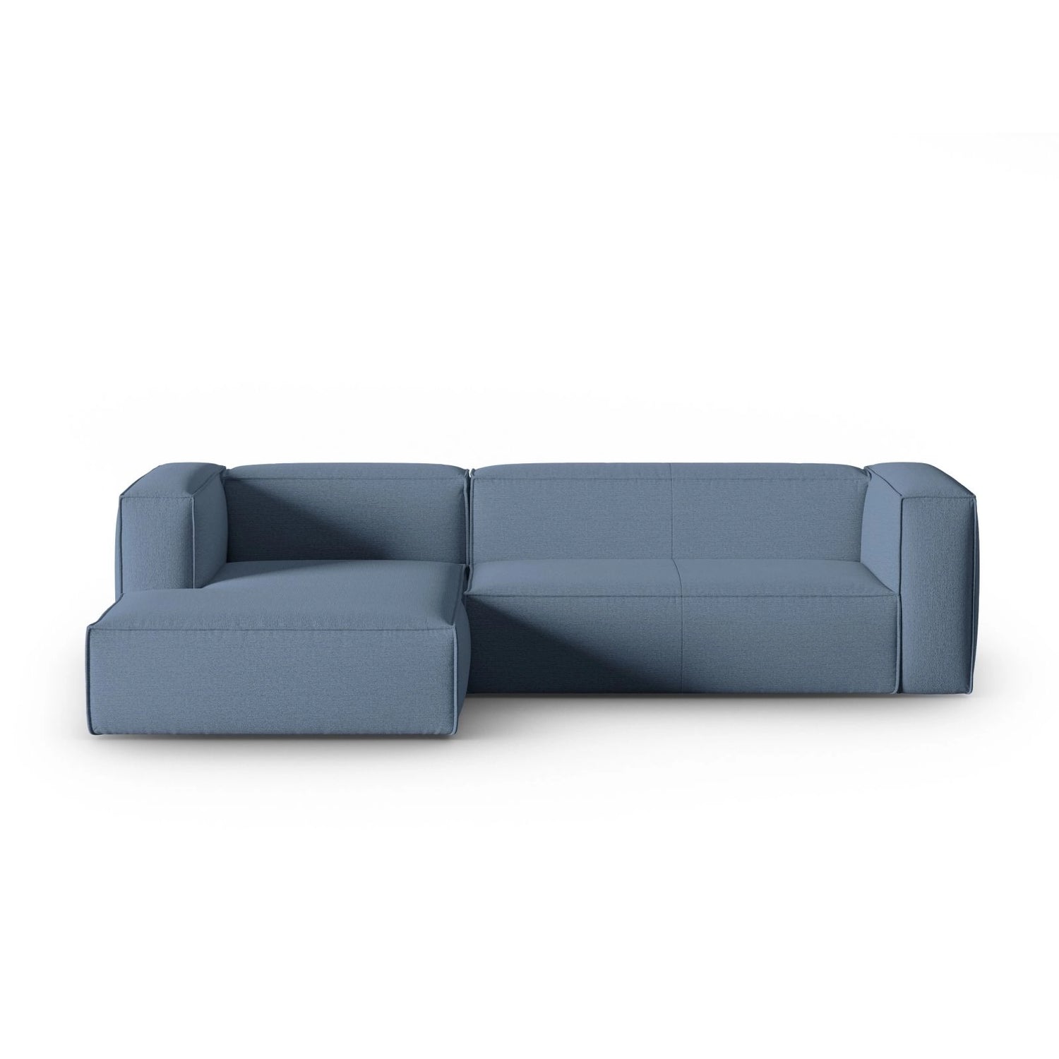 Mackay 4-Sitzer Ecksofa, Linke Seite, aus Strukturierter Stoff in Blau Jeans (Bubble 15), 282x166x73 cm von Cosmopolitan Design – Bild 1