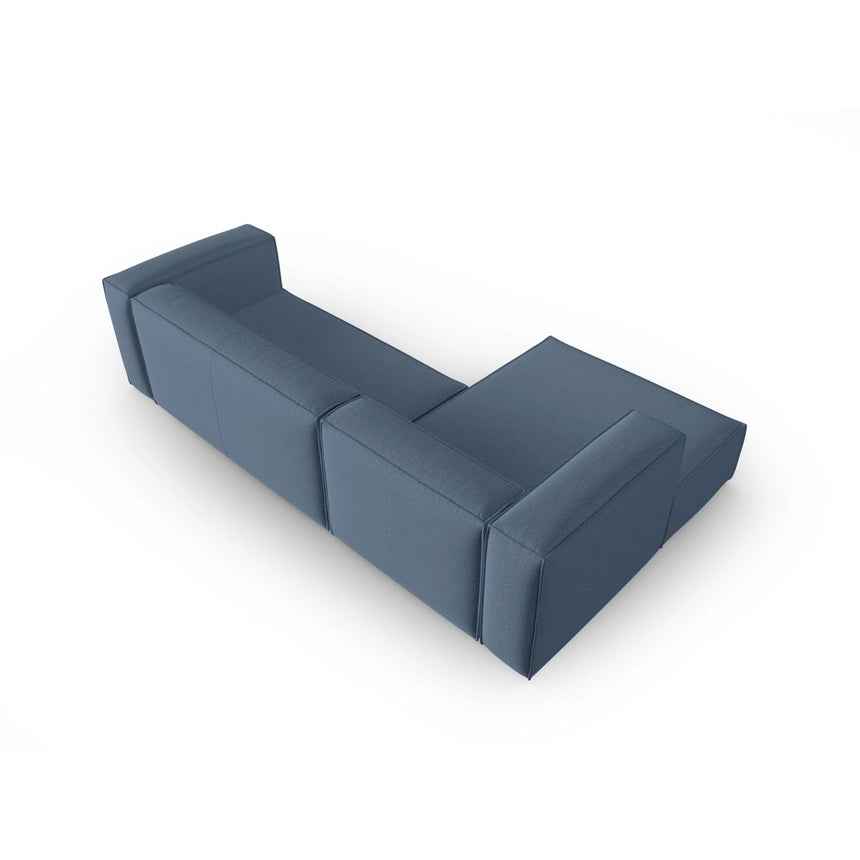 Mackay 4-Sitzer Ecksofa, Linke Seite, aus Strukturierter Stoff in Blau Jeans (Bubble 15), 282x166x73 cm von Cosmopolitan Design – Bild 4