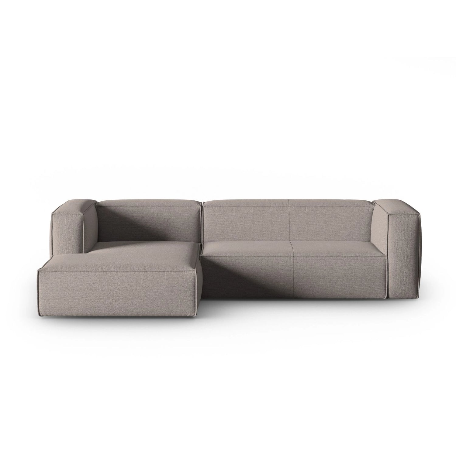 Mackay 4-Sitzer Ecksofa, Linke Seite, aus Strukturierter Stoff in Cappuccino (Bubble 4), 282x166x73 cm von Cosmopolitan Design – Bild 1