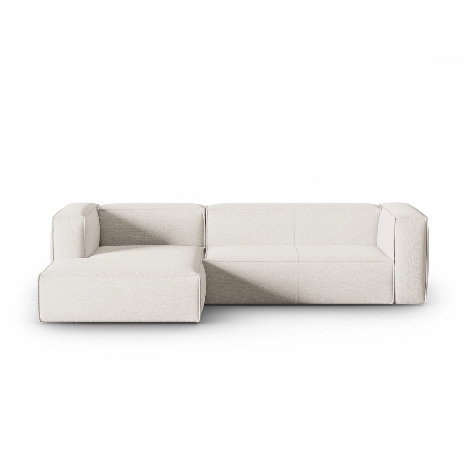 Mackay 4-Sitzer Ecksofa, Linke Seite, aus Strukturierter Stoff in Elfenbein (Bubble 1), 282x166x73 cm von Cosmopolitan Design – Bild 1
