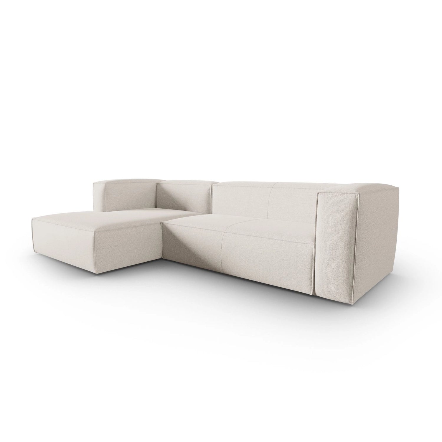 Mackay 4-Sitzer Ecksofa, Linke Seite, aus Strukturierter Stoff in Elfenbein (Bubble 1), 282x166x73 cm von Cosmopolitan Design – Bild 3