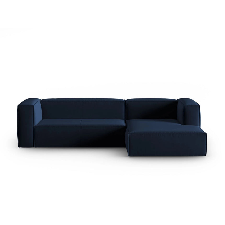 Mackay 4-Sitzer Ecksofa, Rechte Seite, aus Samt in Königsblau (Casino Deep Blue), 282x166x73 cm von Cosmopolitan Design – Bild 1