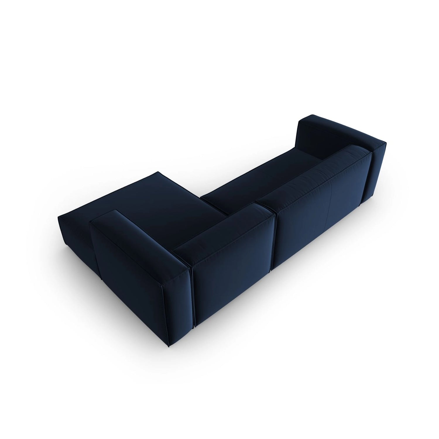 Mackay 4-Sitzer Ecksofa, Rechte Seite, aus Samt in Königsblau (Casino Deep Blue), 282x166x73 cm von Cosmopolitan Design – Bild 4