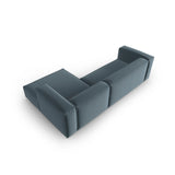 Mackay 4-Sitzer Ecksofa, Rechte Seite, aus Samt in Pastellblau (Casino Dark Blue), 282x166x73 cm von Cosmopolitan Design – Bild 4
