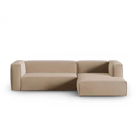 Mackay 4-Sitzer Ecksofa, Rechte Seite, aus Samt in Sand (Casino Lion), 282x166x73 cm von Cosmopolitan Design – Bild 1