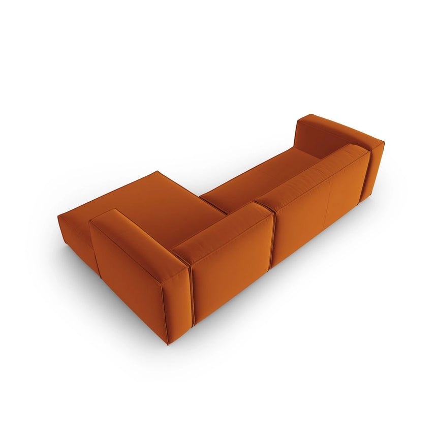 Mackay 4-Sitzer Ecksofa, Rechte Seite, aus Samt in Terrakotta (Casino Terracota), 282x166x73 cm von Cosmopolitan Design – Bild 4
