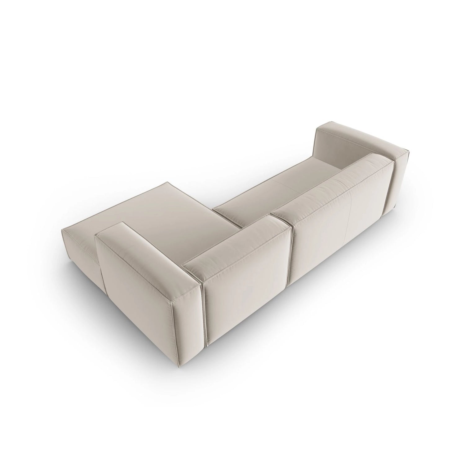 Mackay 4-Sitzer Ecksofa, Rechte Seite, aus Samt oder Strukturstoff, 282x166x73 cm von Cosmopolitan Design – Bild 4