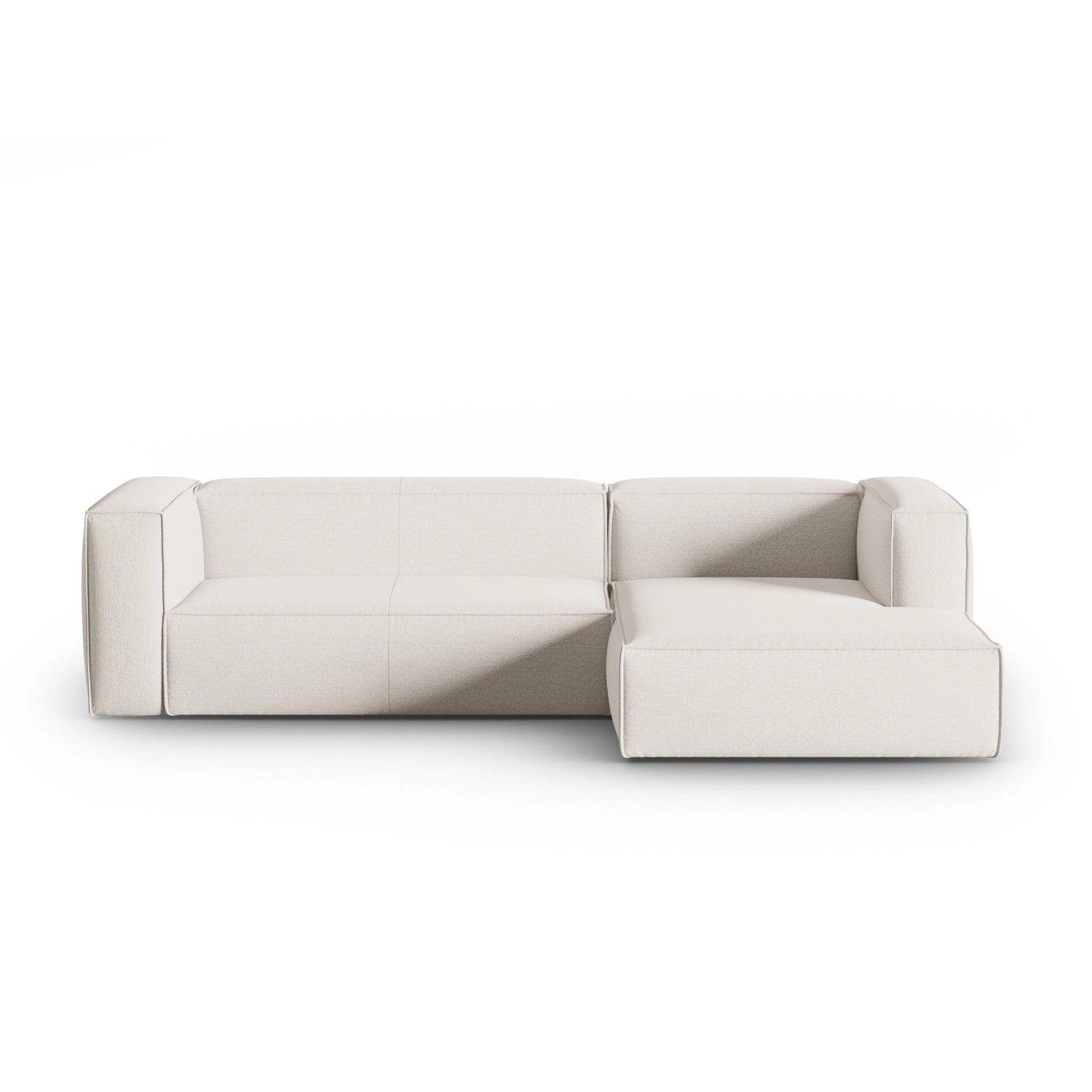 Mackay 4-Sitzer Ecksofa, Rechte Seite, aus Strukturierter Stoff in Elfenbein (Bubble 1), 282x166x73 cm von Cosmopolitan Design – Bild 1