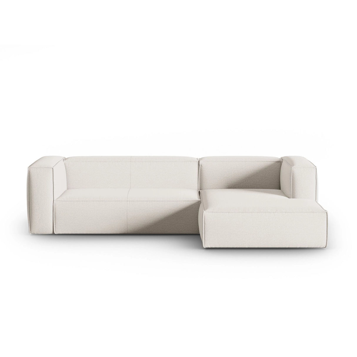 Mackay 4-Sitzer Ecksofa, Rechte Seite, aus Strukturierter Stoff in Elfenbein (Bubble 1), 282x166x73 cm von Cosmopolitan Design – Bild 1