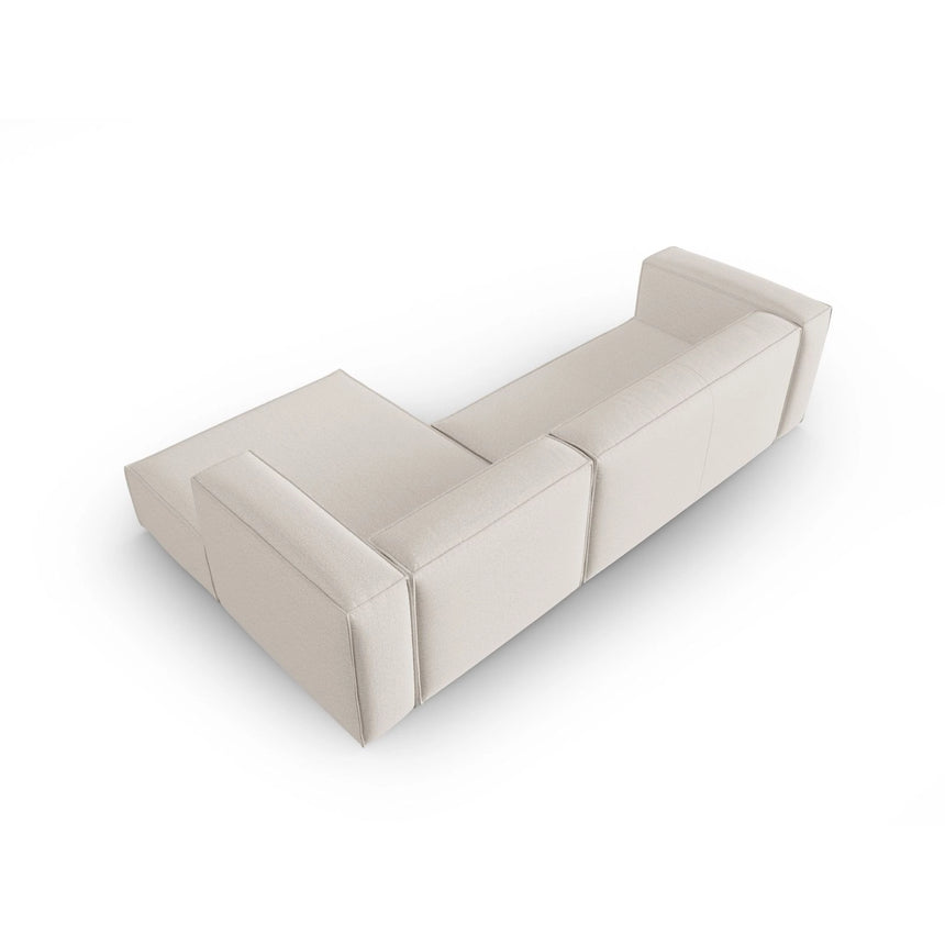 Mackay 4-Sitzer Ecksofa, Rechte Seite, aus Strukturierter Stoff in Elfenbein (Bubble 1), 282x166x73 cm von Cosmopolitan Design – Bild 4
