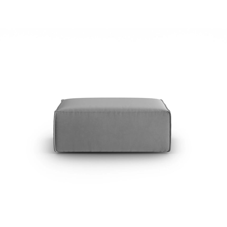 Mackay Pouf aus Samt in Hellgrau (Casino Ash), 100x69x40 cm von Cosmopolitan Design – Bild 1