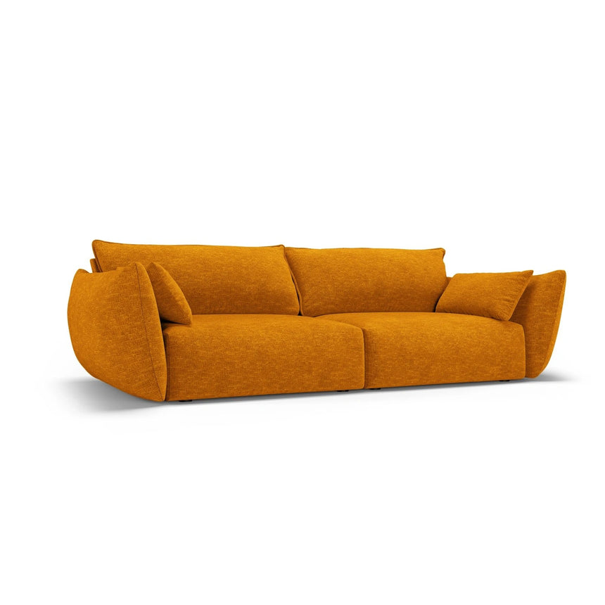 Matera 3-Sitzer Sofa aus Chenille in Gelb (Haga 68), 208x110x85 cm von Cosmopolitan Design – Bild 3