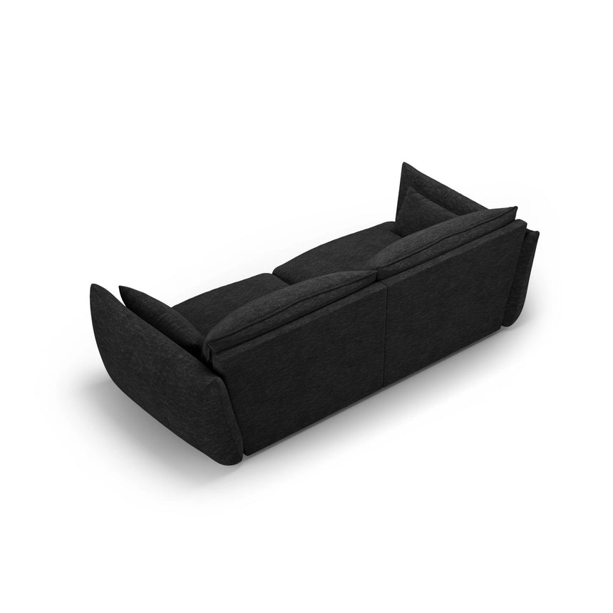 Matera 3-Sitzer Sofa aus Chenille in Schwarz (Haga 19), 208x110x85 cm von Cosmopolitan Design – Bild 4