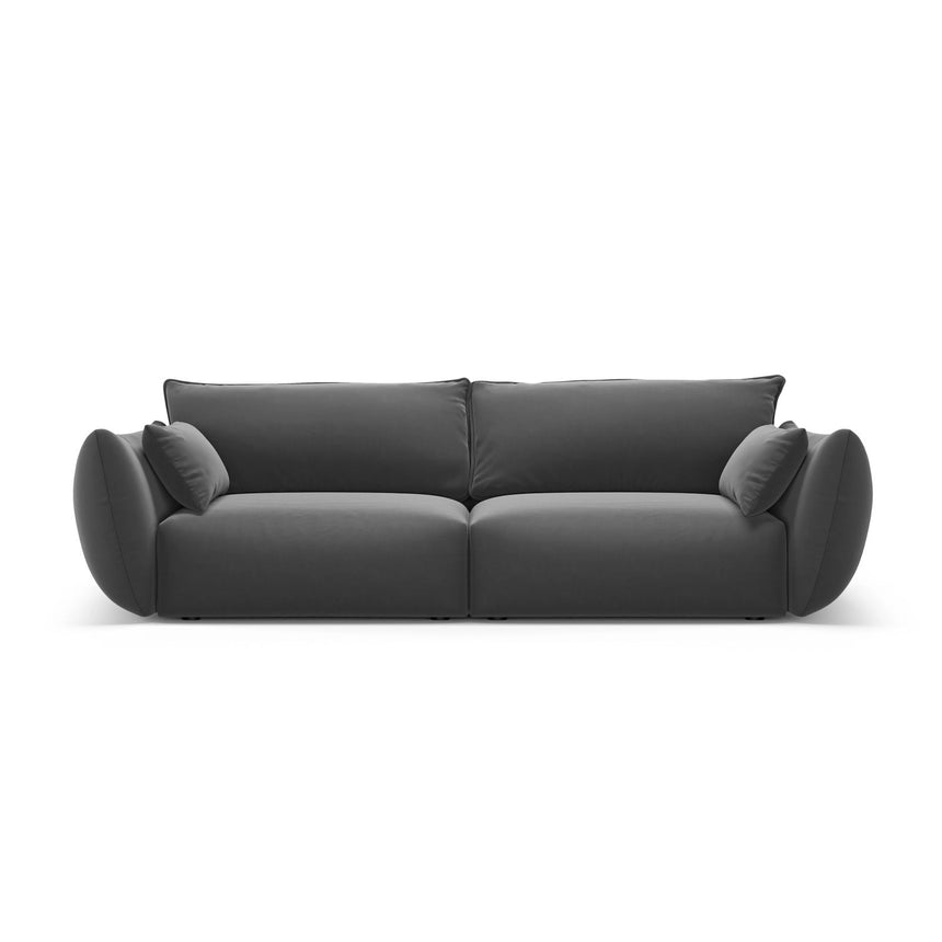 Matera 3-Sitzer Sofa aus Samt in Dunkelgrau (Salvador 18), 208x110x85 cm von Cosmopolitan Design – Bild 1