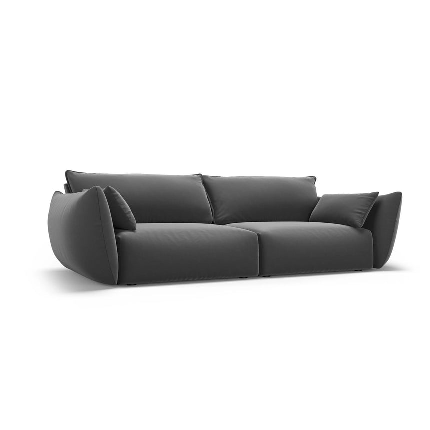 Matera 3-Sitzer Sofa aus Samt in Dunkelgrau (Salvador 18), 208x110x85 cm von Cosmopolitan Design – Bild 3