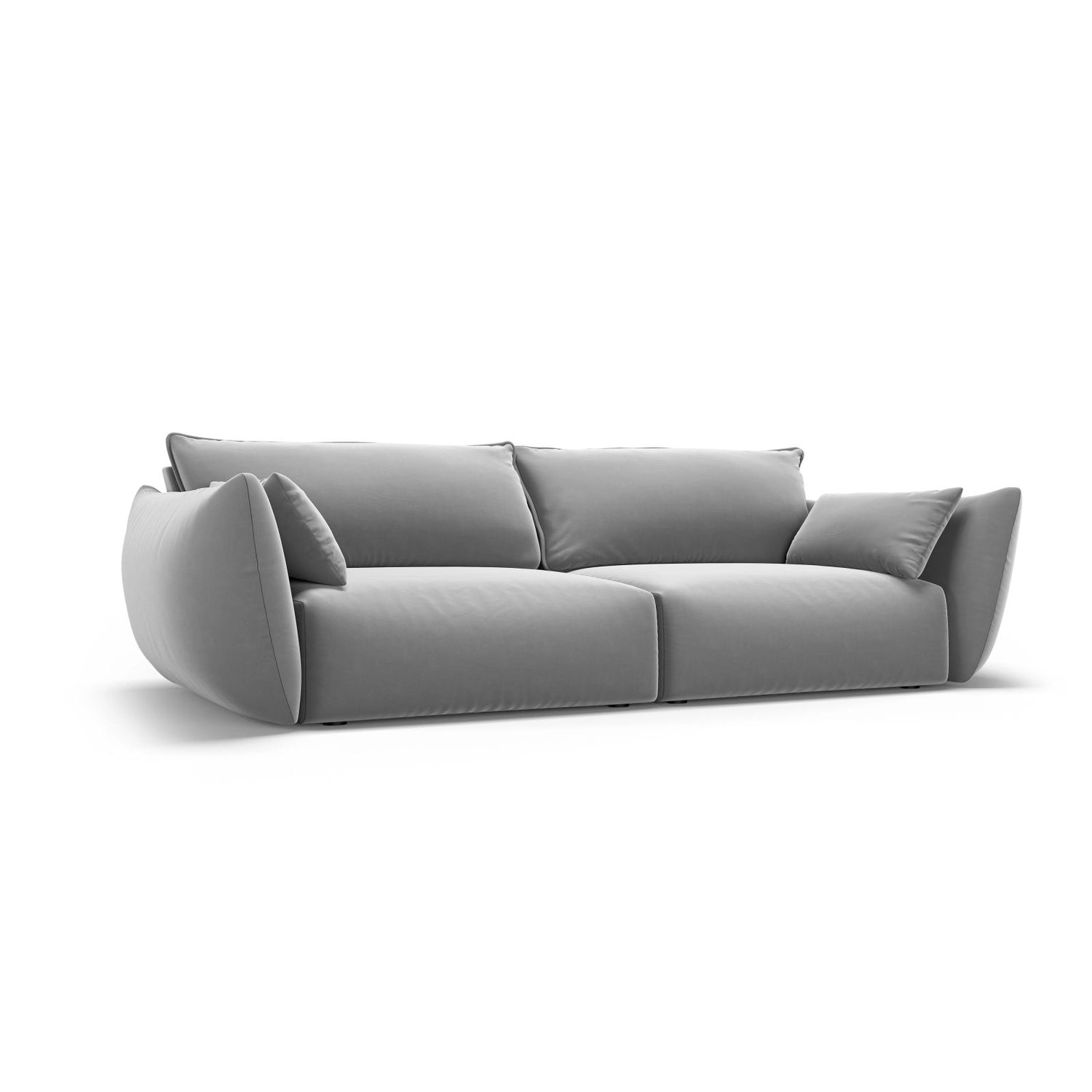 Matera 3-Sitzer Sofa aus Samt in Grau (Salvador 17), 208x110x85 cm von Cosmopolitan Design – Bild 3