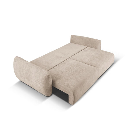 Matera 3-Sitzer Sofa mit Schlaffunktion und Stauraum, aus Chenille in Beige (Haga 30), 240x108x86 cm von Cosmopolitan Design – Bild 6