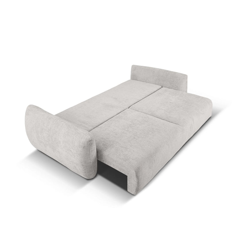 Matera 3-Sitzer Sofa mit Schlaffunktion und Stauraum, aus Chenille in Hellgrau (Haga 06), 240x108x86 cm von Cosmopolitan Design – Bild 6