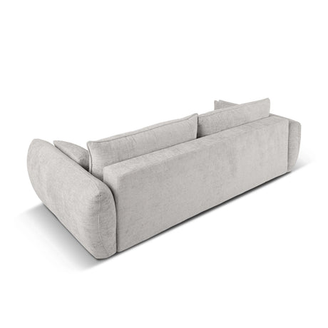 Matera 3-Sitzer Sofa mit Schlaffunktion und Stauraum, aus Chenille in Hellgrau (Haga 06), 240x108x86 cm von Cosmopolitan Design – Bild 7