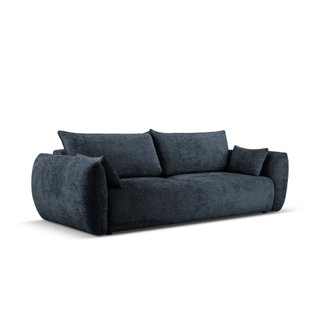 Matera 3-Sitzer Sofa mit Schlaffunktion und Stauraum, aus Chenille in Königsblau (Haga 86), 240x108x86 cm von Cosmopolitan Design – Bild 3