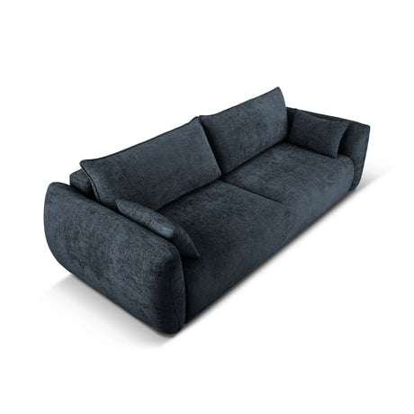 Matera 3-Sitzer Sofa mit Schlaffunktion und Stauraum, aus Chenille in Königsblau (Haga 86), 240x108x86 cm von Cosmopolitan Design – Bild 4