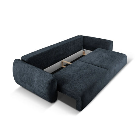 Matera 3-Sitzer Sofa mit Schlaffunktion und Stauraum, aus Chenille in Königsblau (Haga 86), 240x108x86 cm von Cosmopolitan Design – Bild 5