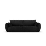 Matera 3-Sitzer Sofa mit Schlaffunktion und Stauraum, aus Chenille in Schwarz (Haga 19), 240x108x86 cm von Cosmopolitan Design – Bild 1