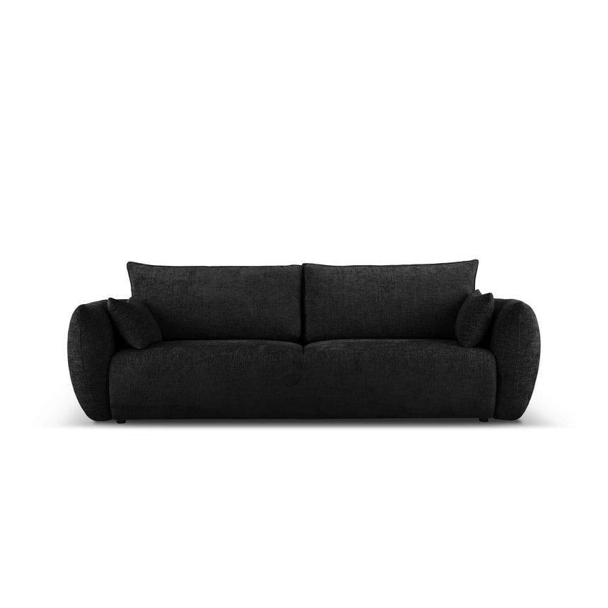 Matera 3-Sitzer Sofa mit Schlaffunktion und Stauraum, aus Chenille in Schwarz (Haga 19), 240x108x86 cm von Cosmopolitan Design – Bild 1