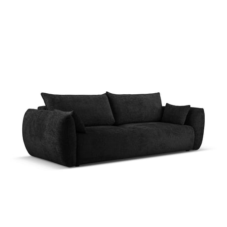 Matera 3-Sitzer Sofa mit Schlaffunktion und Stauraum, aus Chenille in Schwarz (Haga 19), 240x108x86 cm von Cosmopolitan Design – Bild 3