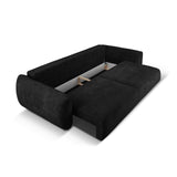 Matera 3-Sitzer Sofa mit Schlaffunktion und Stauraum, aus Chenille in Schwarz (Haga 19), 240x108x86 cm von Cosmopolitan Design – Bild 5