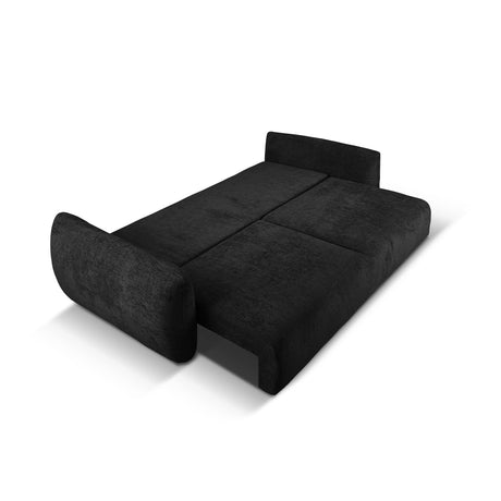 Matera 3-Sitzer Sofa mit Schlaffunktion und Stauraum, aus Chenille in Schwarz (Haga 19), 240x108x86 cm von Cosmopolitan Design – Bild 6