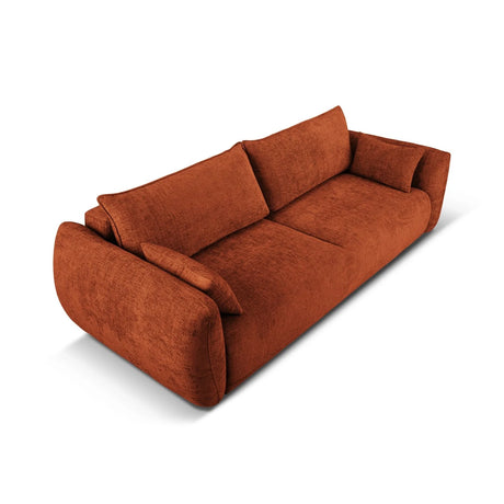 Matera 3-Sitzer Sofa mit Schlaffunktion und Stauraum, aus Chenille in Terrakotta (Haga 44), 240x108x86 cm von Cosmopolitan Design – Bild 4