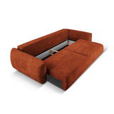 Matera 3-Sitzer Sofa mit Schlaffunktion und Stauraum, aus Chenille in Terrakotta (Haga 44), 240x108x86 cm von Cosmopolitan Design – Bild 5