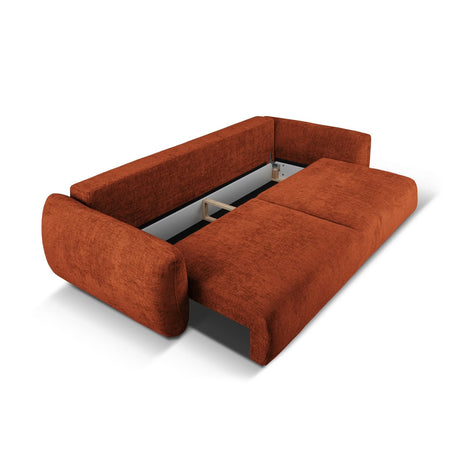 Matera 3-Sitzer Sofa mit Schlaffunktion und Stauraum, aus Chenille in Terrakotta (Haga 44), 240x108x86 cm von Cosmopolitan Design – Bild 5