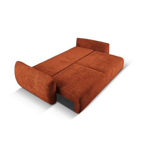 Matera 3-Sitzer Sofa mit Schlaffunktion und Stauraum, aus Chenille in Terrakotta (Haga 44), 240x108x86 cm von Cosmopolitan Design – Bild 6