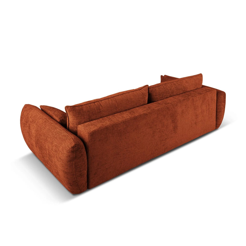 Matera 3-Sitzer Sofa mit Schlaffunktion und Stauraum, aus Chenille in Terrakotta (Haga 44), 240x108x86 cm von Cosmopolitan Design – Bild 7