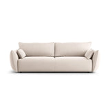 Matera 3-Sitzer Sofa mit Schlaffunktion und Stauraum, aus Samt in Beige (Salvador 1), 240x108x86 cm von Cosmopolitan Design – Bild 1