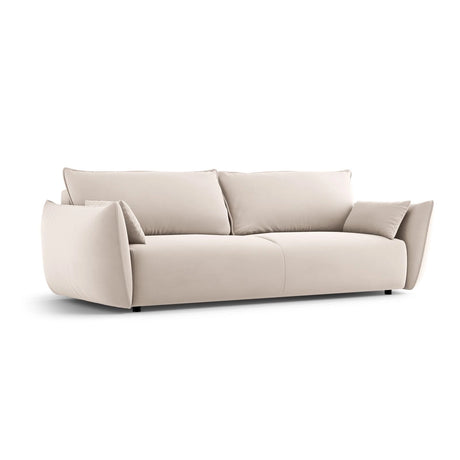 Matera 3-Sitzer Sofa mit Schlaffunktion und Stauraum, aus Samt in Beige (Salvador 1), 240x108x86 cm von Cosmopolitan Design – Bild 4