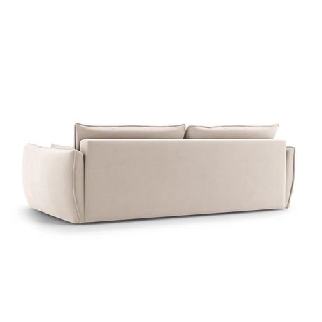 Matera 3-Sitzer Sofa mit Schlaffunktion und Stauraum, aus Samt in Beige (Salvador 1), 240x108x86 cm von Cosmopolitan Design – Bild 8