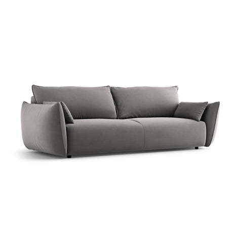 Matera 3-Sitzer Sofa mit Schlaffunktion und Stauraum, aus Samt in Grau (Salvador 17), 240x108x86 cm von Cosmopolitan Design – Bild 4