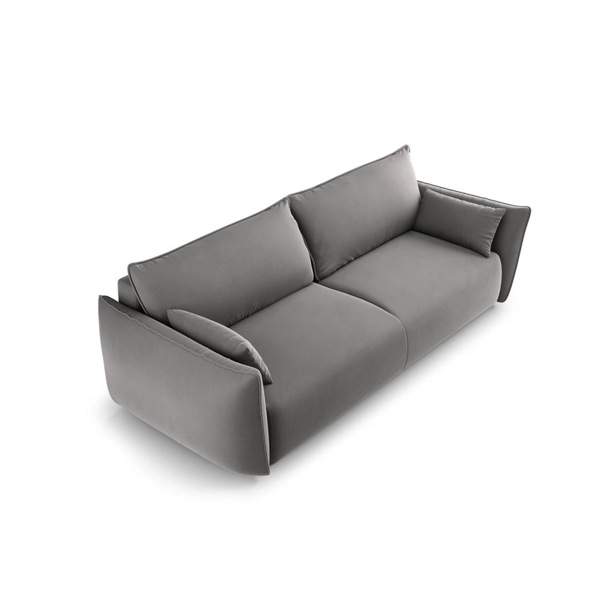 Matera 3-Sitzer Sofa mit Schlaffunktion und Stauraum, aus Samt in Grau (Salvador 17), 240x108x86 cm von Cosmopolitan Design – Bild 5