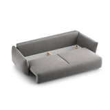 Matera 3-Sitzer Sofa mit Schlaffunktion und Stauraum, aus Samt in Grau (Salvador 17), 240x108x86 cm von Cosmopolitan Design – Bild 6