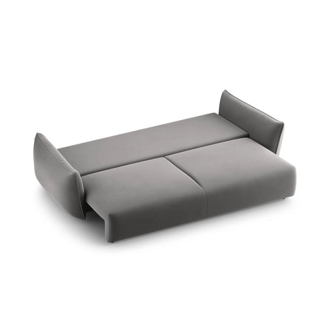 Matera 3-Sitzer Sofa mit Schlaffunktion und Stauraum, aus Samt in Grau (Salvador 17), 240x108x86 cm von Cosmopolitan Design – Bild 7