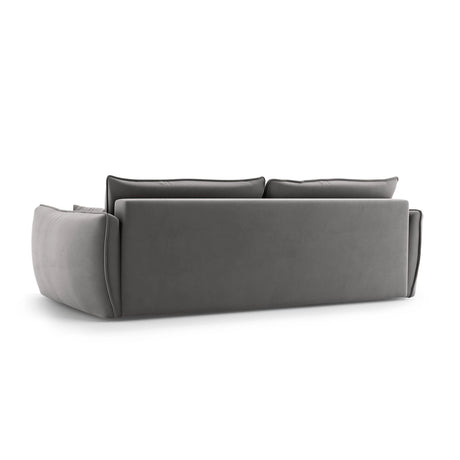 Matera 3-Sitzer Sofa mit Schlaffunktion und Stauraum, aus Samt in Grau (Salvador 17), 240x108x86 cm von Cosmopolitan Design – Bild 8