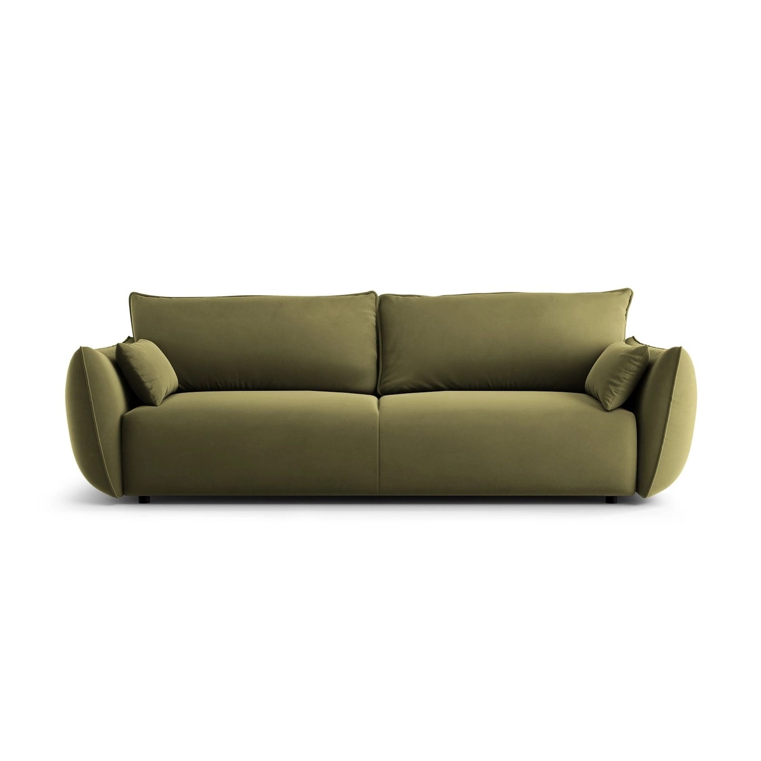 Matera 3-Sitzer Sofa mit Schlaffunktion und Stauraum, aus Samt in Grün (Salvador 8), 240x108x86 cm von Cosmopolitan Design – Bild 1