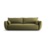 Matera 3-Sitzer Sofa mit Schlaffunktion und Stauraum, aus Samt in Grün (Salvador 8), 240x108x86 cm von Cosmopolitan Design – Bild 1