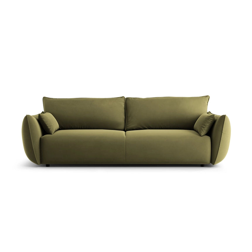 Matera 3-Sitzer Sofa mit Schlaffunktion und Stauraum, aus Samt in Grün (Salvador 8), 240x108x86 cm von Cosmopolitan Design – Bild 1