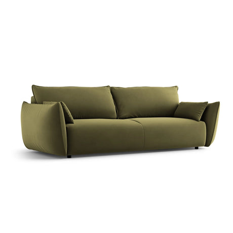 Matera 3-Sitzer Sofa mit Schlaffunktion und Stauraum, aus Samt in Grün (Salvador 8), 240x108x86 cm von Cosmopolitan Design – Bild 4