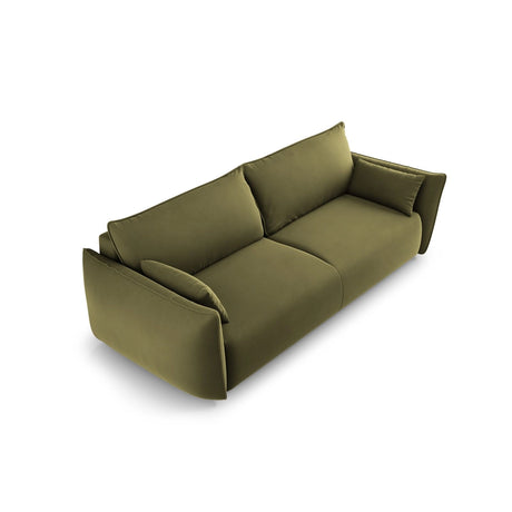 Matera 3-Sitzer Sofa mit Schlaffunktion und Stauraum, aus Samt in Grün (Salvador 8), 240x108x86 cm von Cosmopolitan Design – Bild 5